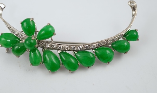 A jadeite and diamond demi-parure, 1960s